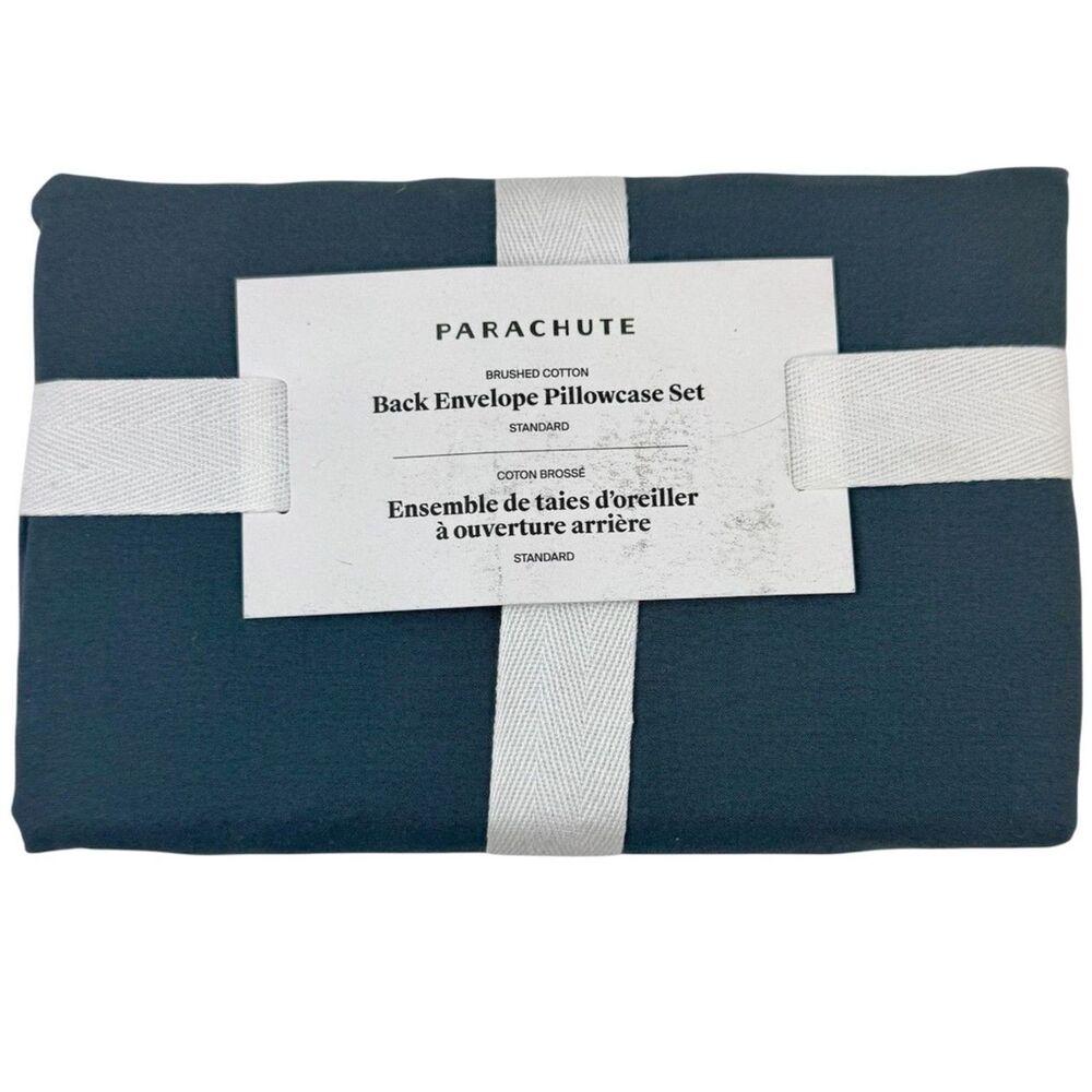 Parachute Brushed Cotton Back Envelope Pillowcase Standard Set in Dusk NEW